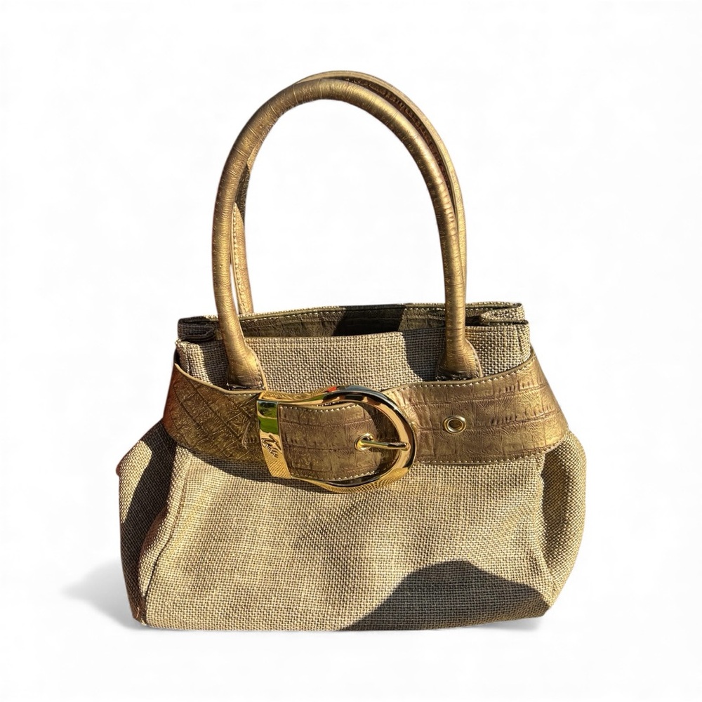 Gorgeous Gold Satchel Handbag by Braccialini Excellent Condition inside